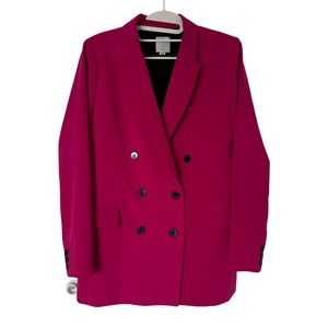 Joie Women's Pink Double‎ Breasted Oversized Blazer Size M